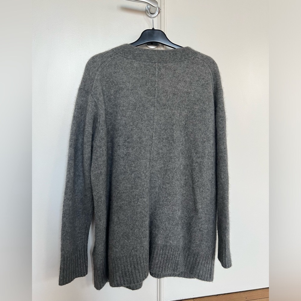 BASH Heather Grey Wool Oversized Cardigan - Picture 8 of 15
